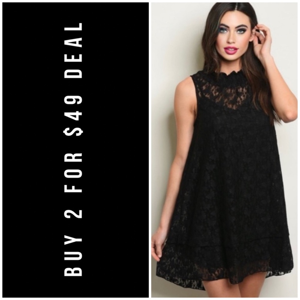☀️2-PIECE BLACK LACE DRESS